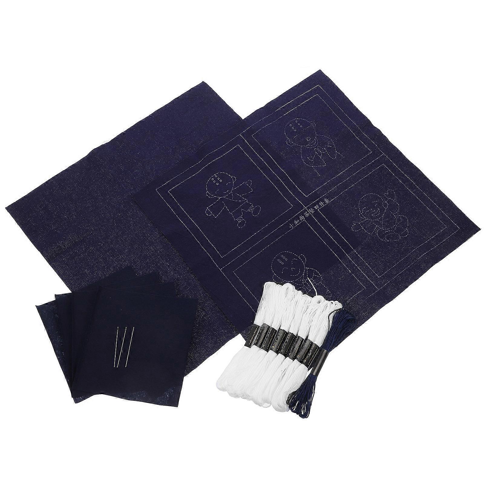 Handmade Sashiko Coaster Set Japanese Embroidery DIY 5Sets for Beginners
