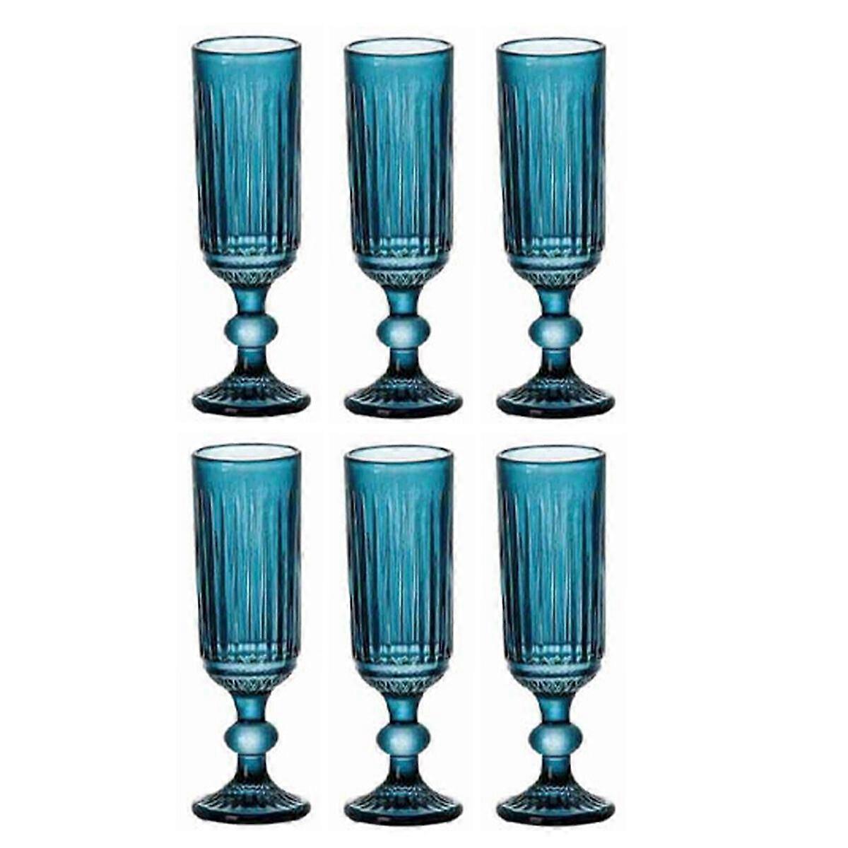 Set of cups Home ESPRIT Blue Crystal 160 ml (6 Units)