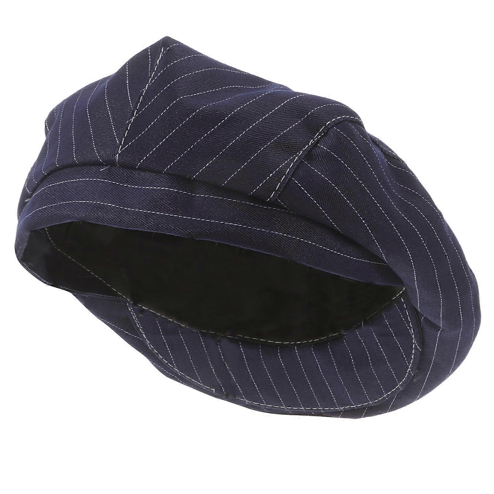 3Pcs Chef Hat for Cooking with Breathable Denim Material Dark Blue