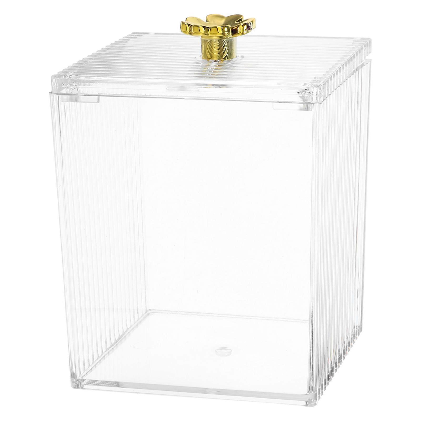 Clear Cotton Pad Box Cotton Swabs Container for Makeup Organizer 3Pcs