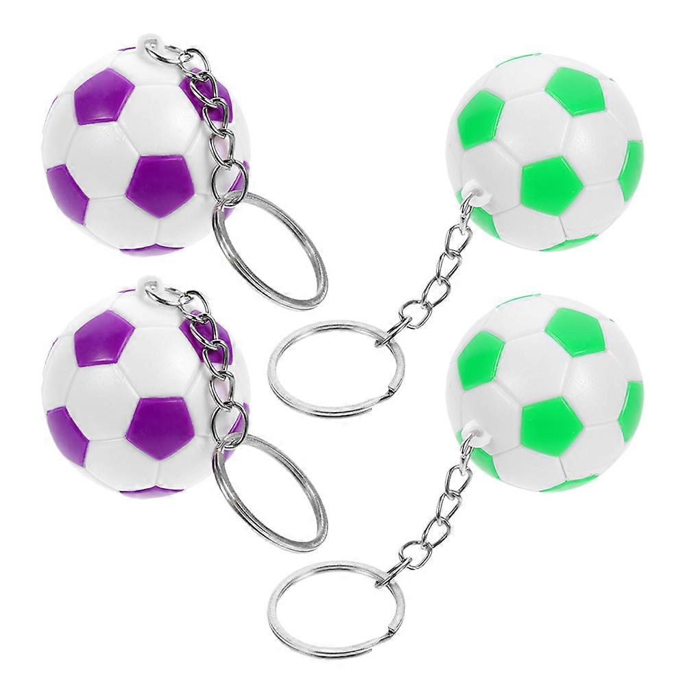 Trendy Soccer Keychains For Teenagers Sports Party Accessories PVC 16 Pcs Realistic Design Key Holding Multi Color Keychains