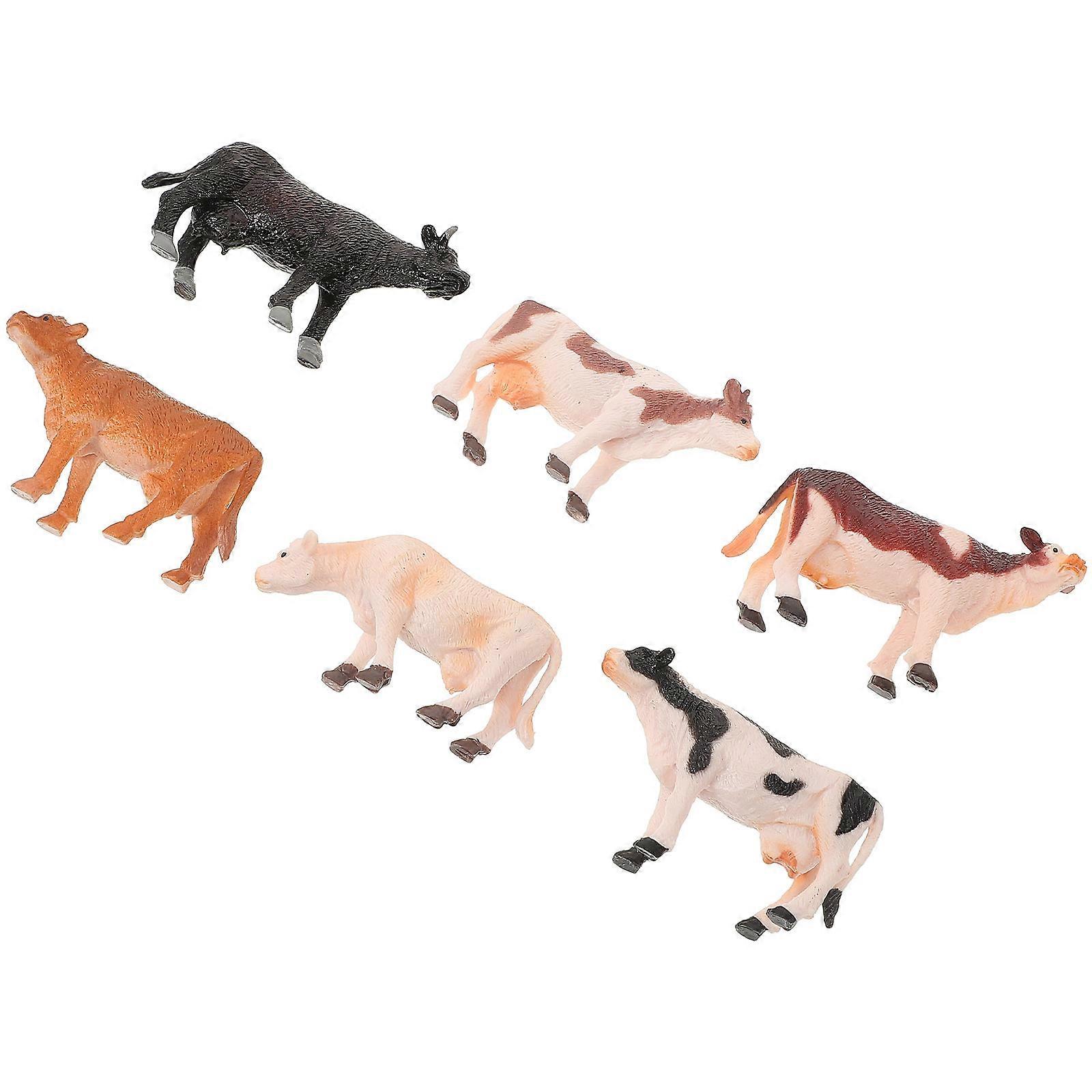 18Pcs Miniature Cattle Figurines for Landscape Decoration Plastic Assorted