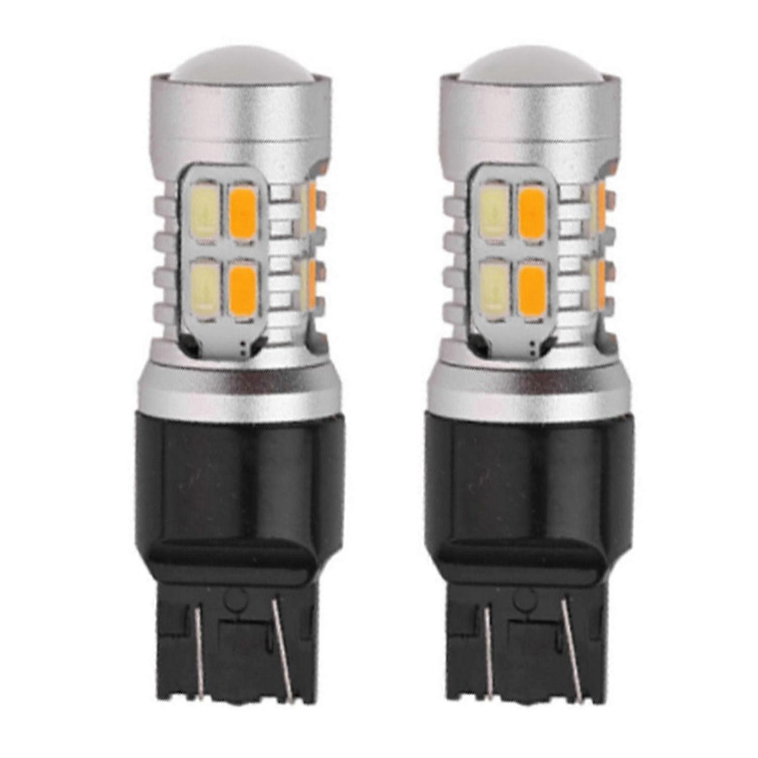 2PCS T20 7443 W21/5W 5630 Bulbs Dual Color LED Canbus Car Turn Signal LampP20211224981