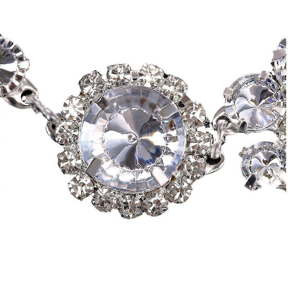 Exaggerated rhinestone necklace earring set large diamond personality creative