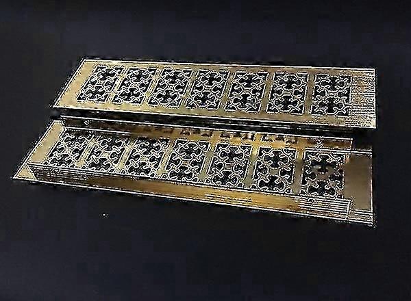 Flower Grid Rectangle Grille Cover 80x200mm Gold