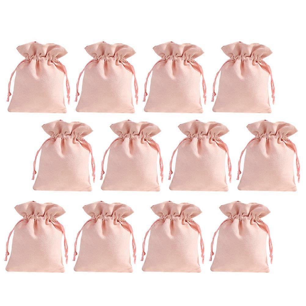 Candy Bag Pink Drawstring Pouch for Storage Using 12Pcs Flannel Gift Bag