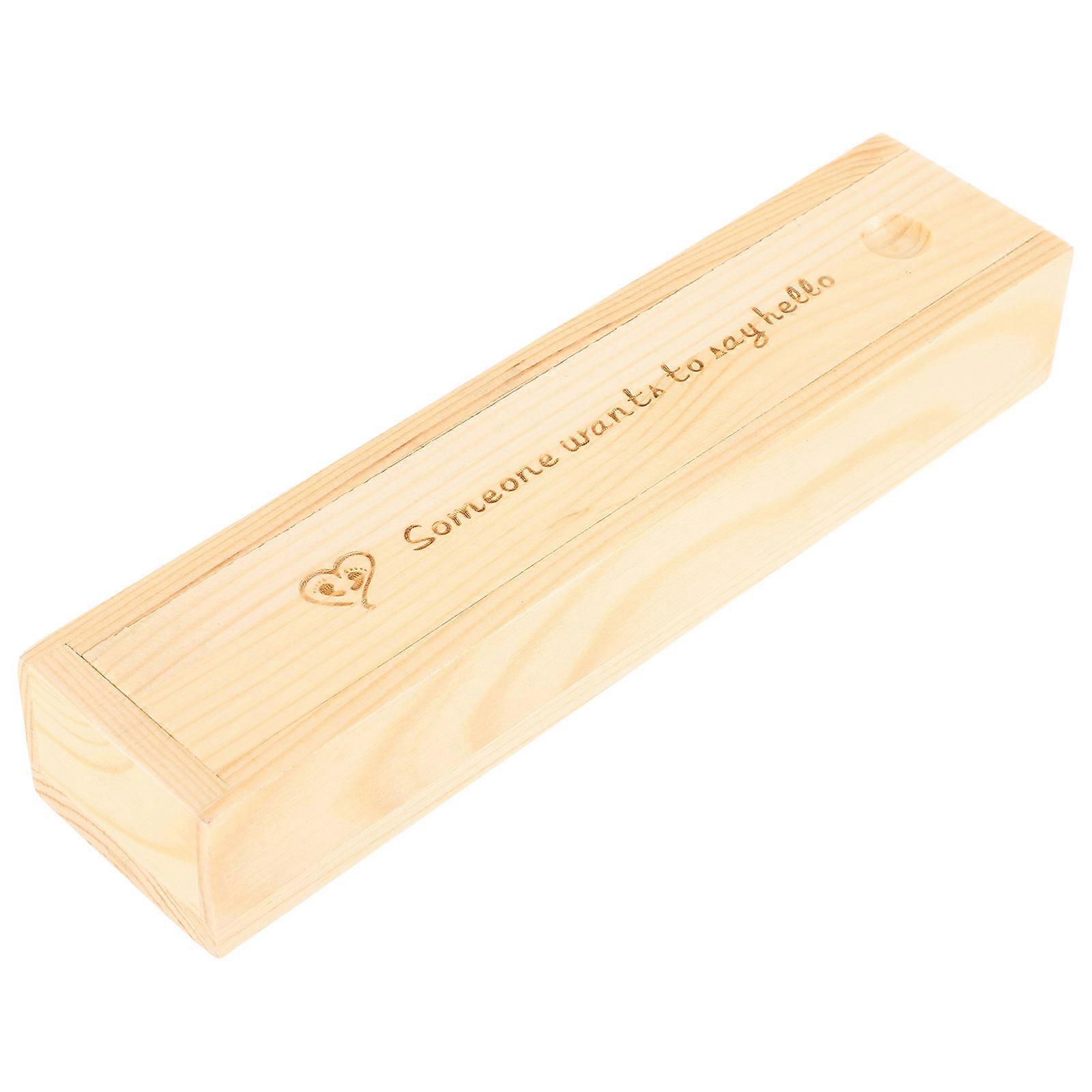Pregnancy Test Keepsake Box for Storage with Lid Beige Wooden Box