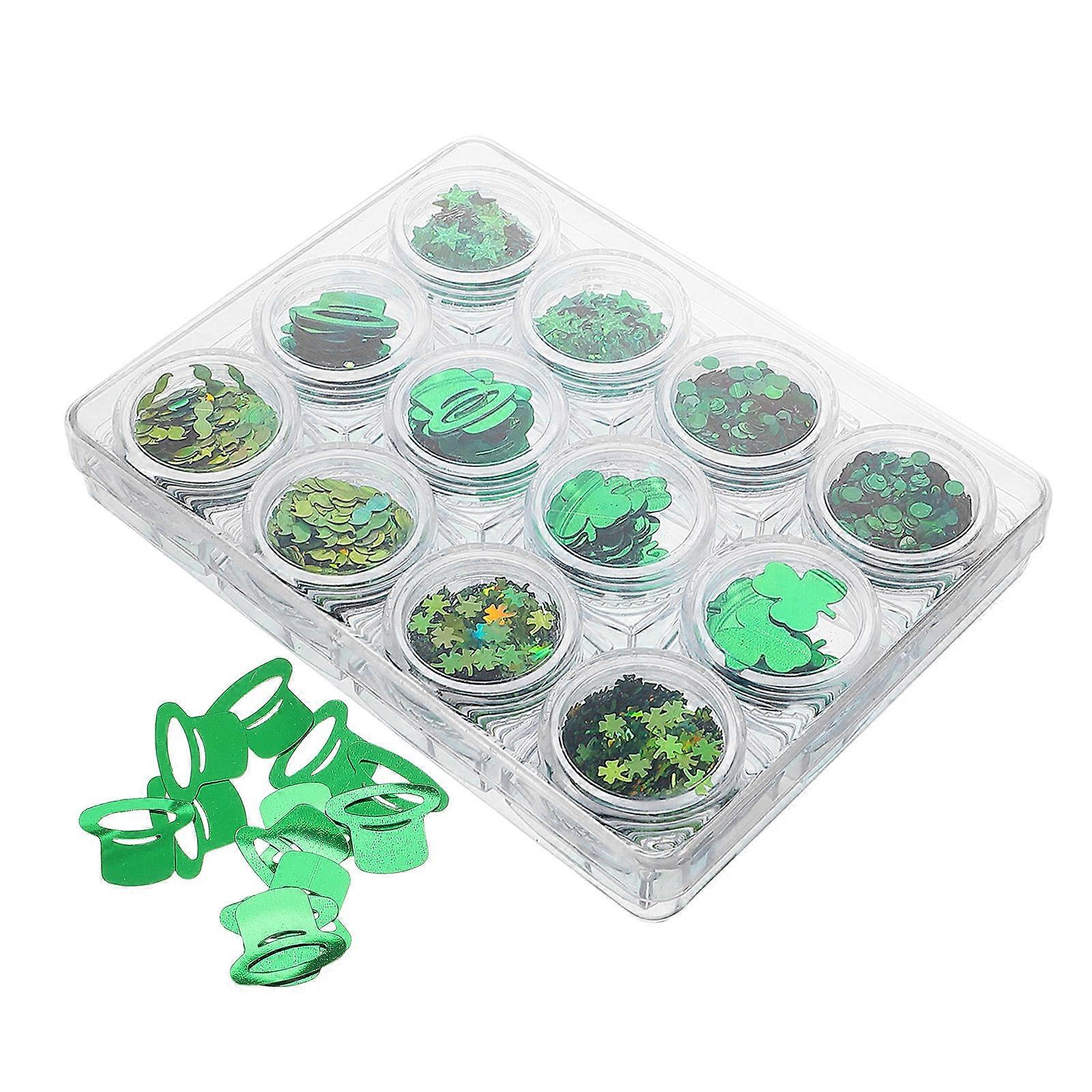 St Patrick Nail Art Glitter Sequins for 4 Boxes Manicure Decor