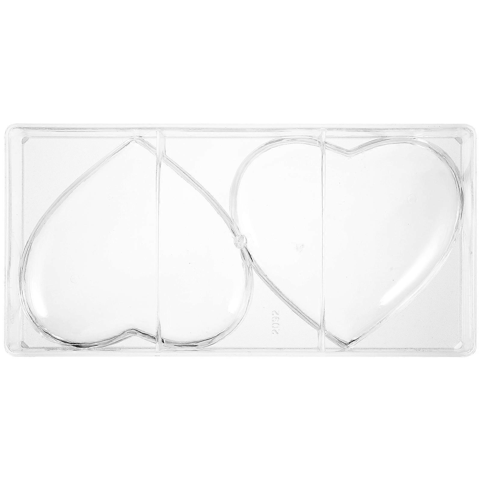 Chocolate Mould Heart Shape For Chocolate Making Easy Demoulding Low Temperature Resistance Transparent 28X14X3CM 1Pack