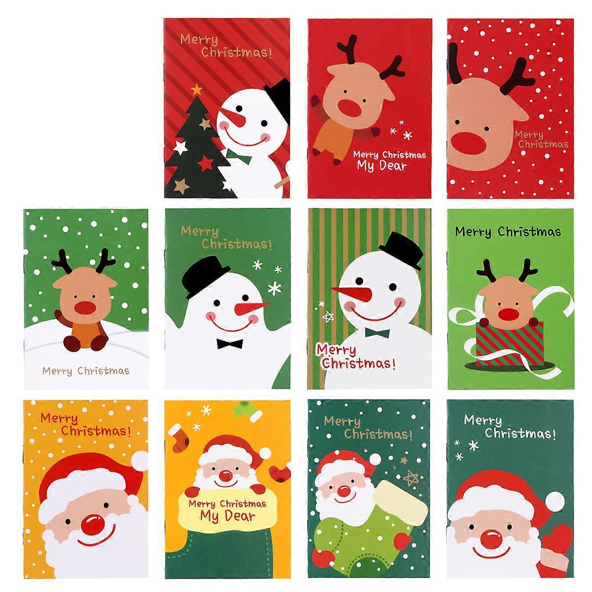 Christmas Cartoon Notebook for Writing 6Pcs Assorted Color Festival Notepad Set