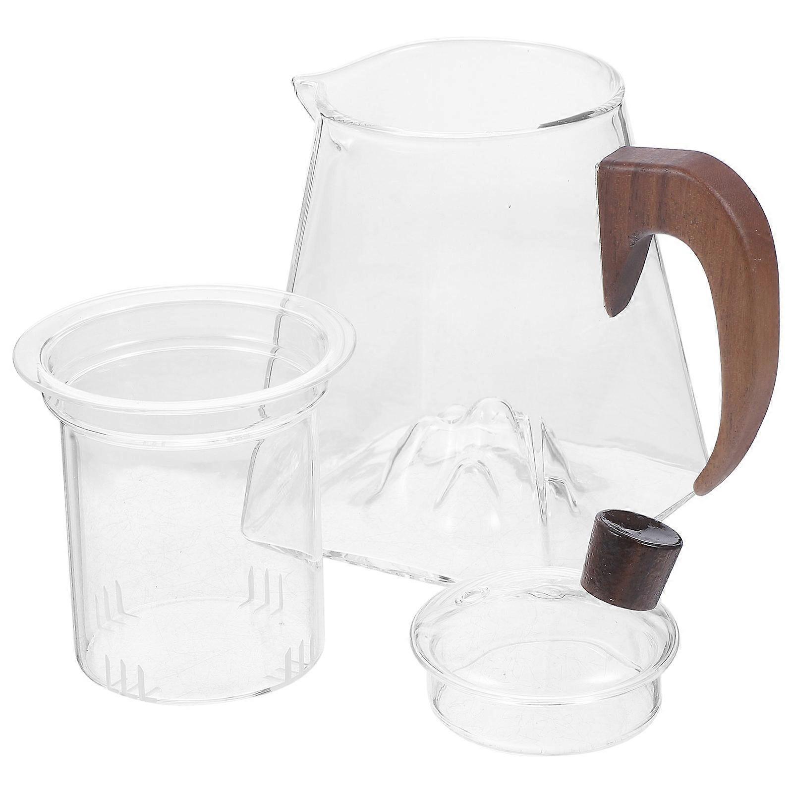 Small Tea Kettle with Infuser for Loose Tea 4Pcs Glass Transparent Pot