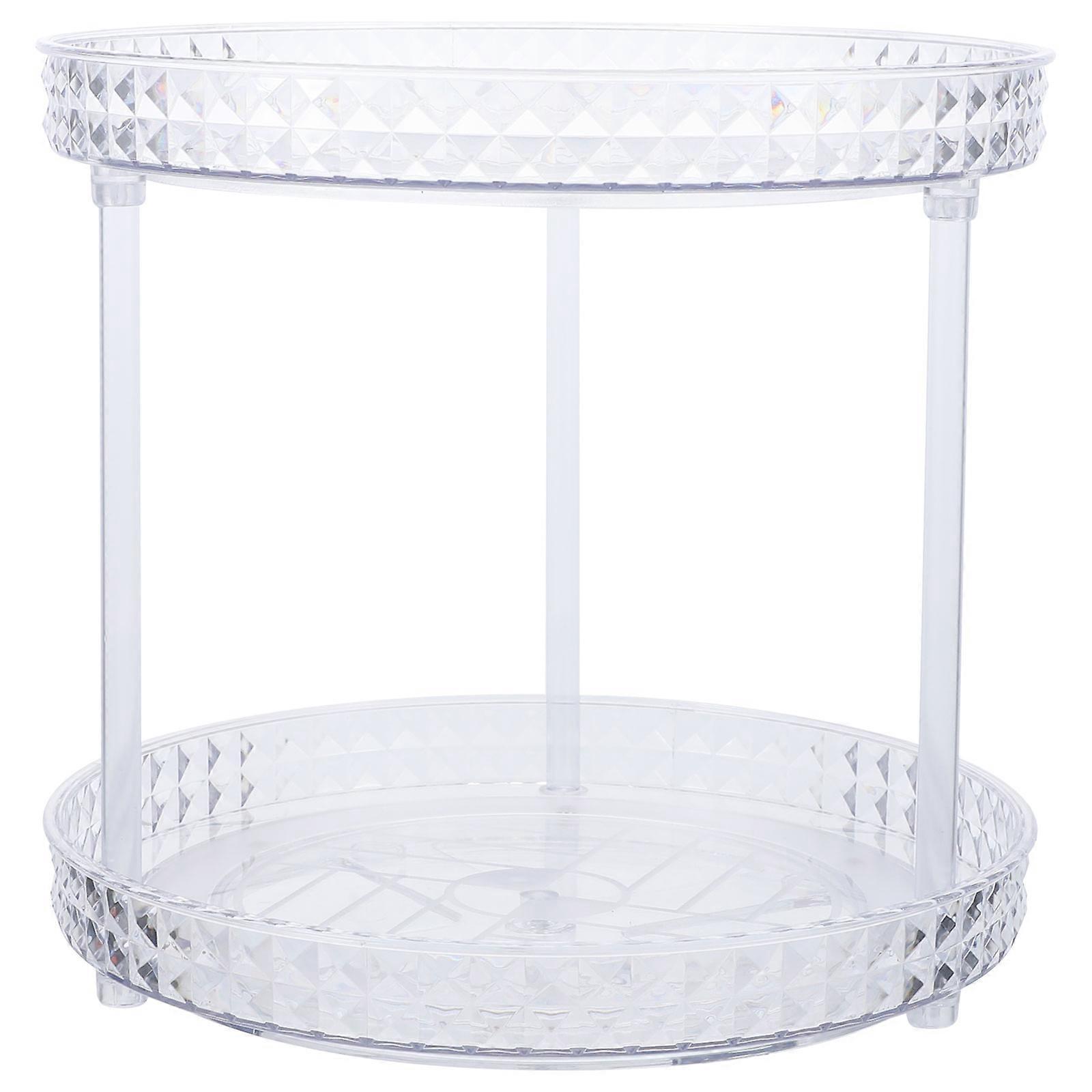 Countertop Turntable Organizer Rotating Spice Rack For Bathroom Use 23.5X23.5X22CM PET Material 1Pcs