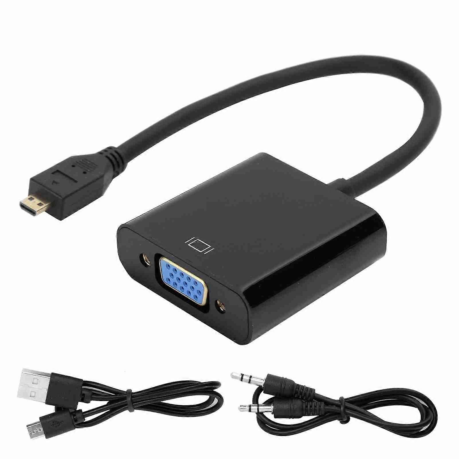 Micro HDMI zu VGA Video Converter Adapter 1080P für Raspberry Pi 4B mit NetzteilfunktionMicro HDMI zu VGA