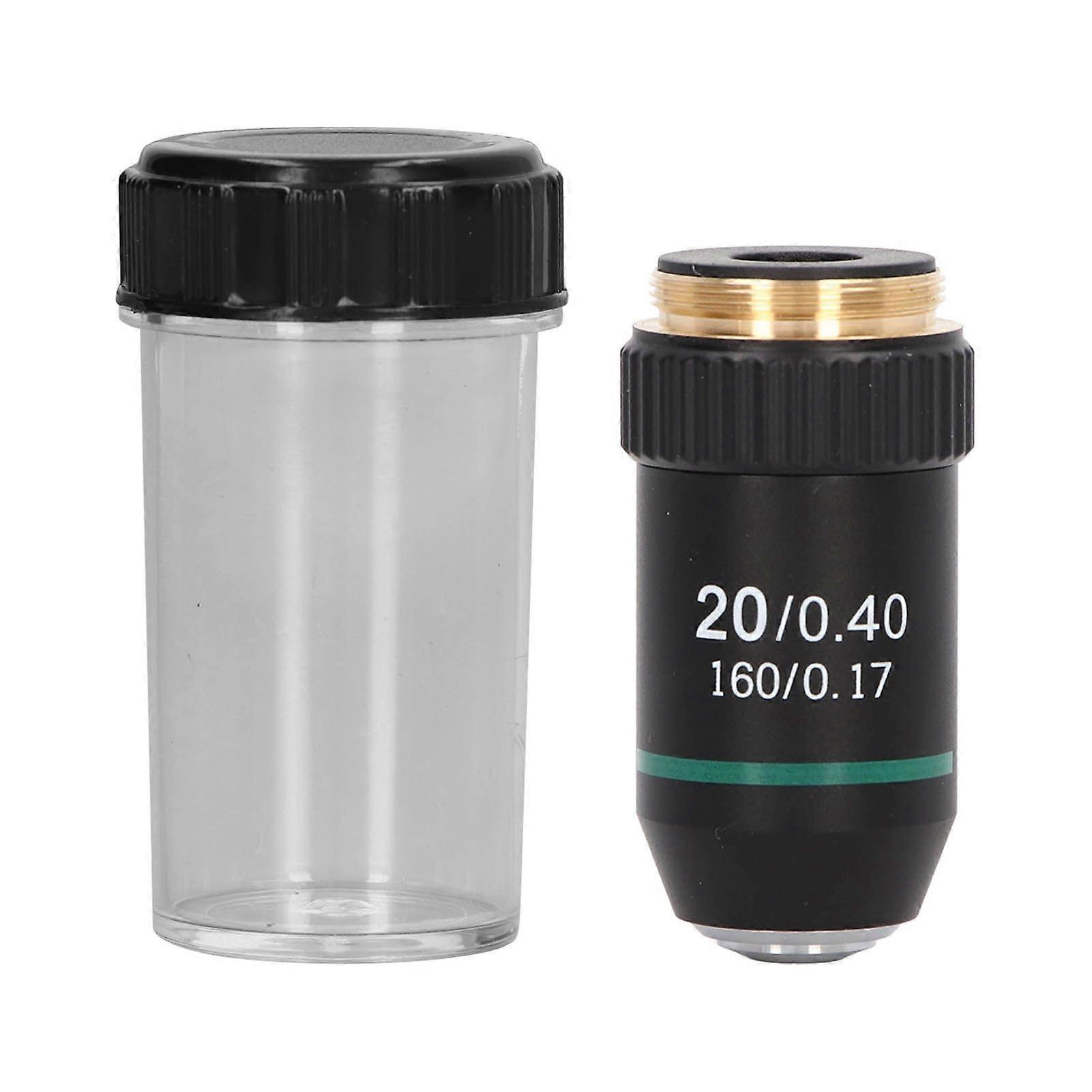 Achromatic Objective Brass Chrome Plated 20X Microscope Objective Lens Interface 20.2mm