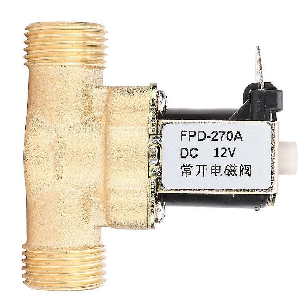 G1/2" Normally Open Brass Solenoid Electromagnetic Valve Water Inlet Switch (DC12V)