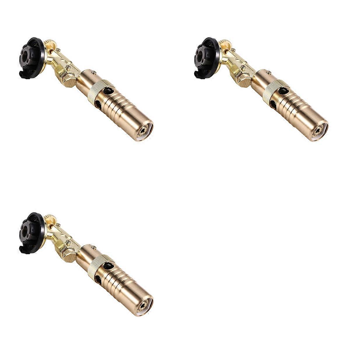 3X Gas Burner Welding Torch Flamethrower Portable Adjustable Copper Welding Gas Torch Outdoor BBQ We