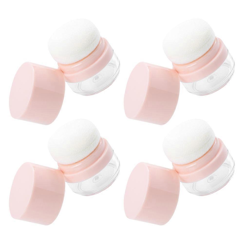 Compact Loose Powder Container With Puff Portable No Mess Versatile Storage Refillable For Women Everyday Use 4Pcs