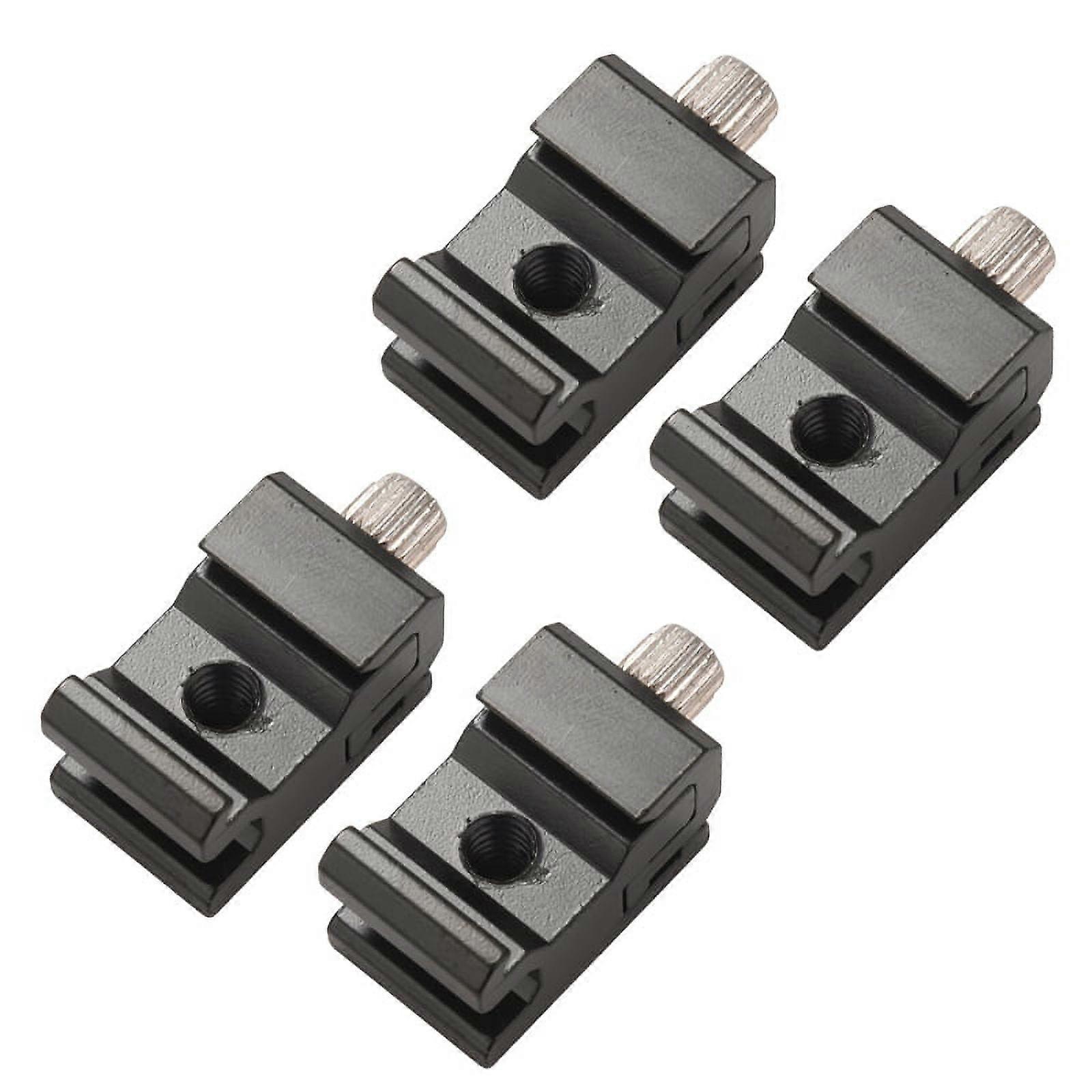 4 Pack Cold Shoe Bracket Adjustable Metal Cold Shoe Adapter Mount for Dslr Camera Flash Shoe Mount