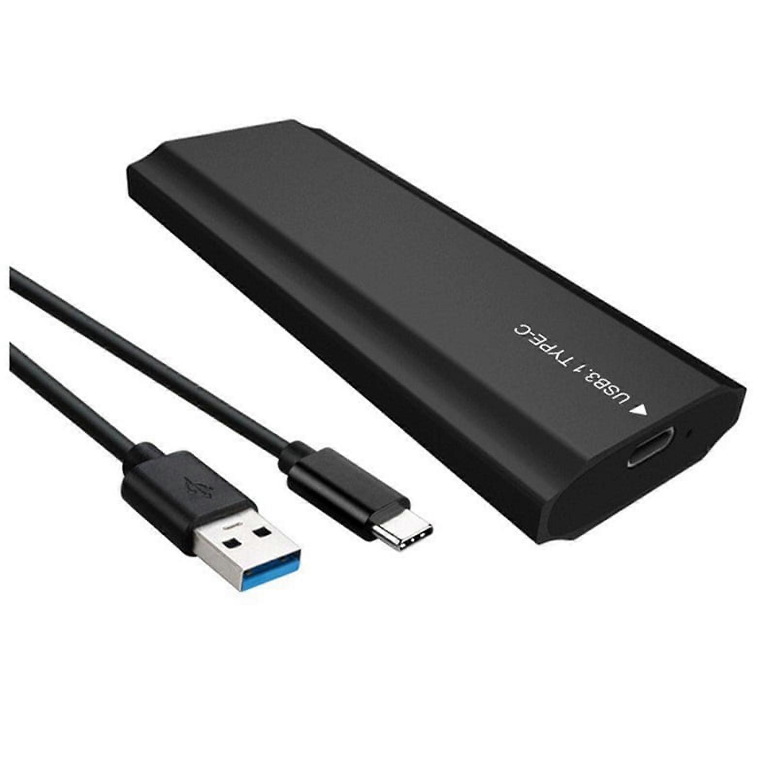 M2 SSD Case Dual Protocol NVMe SATA Solid State Drive Enclosure 2-In-1 USB C 3.1 Gen2 10Gbps to PCIe M.2 SSD Box,Black