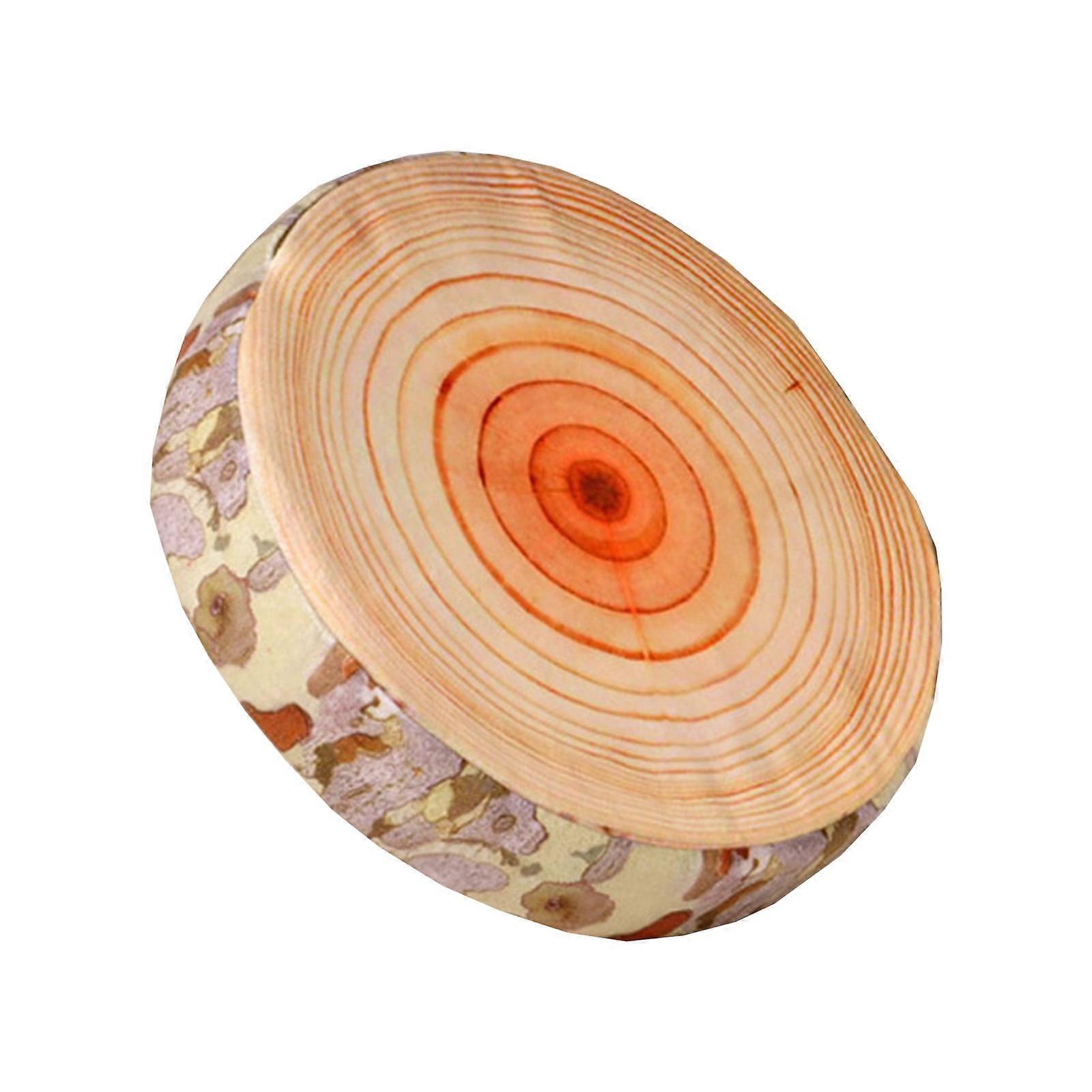 Yonrjhukm Car Pillow, Compatible with Wood Cushion, Plush Round Throw Pillow for Sofa, Home Decor, Simulation Tree Stump Design