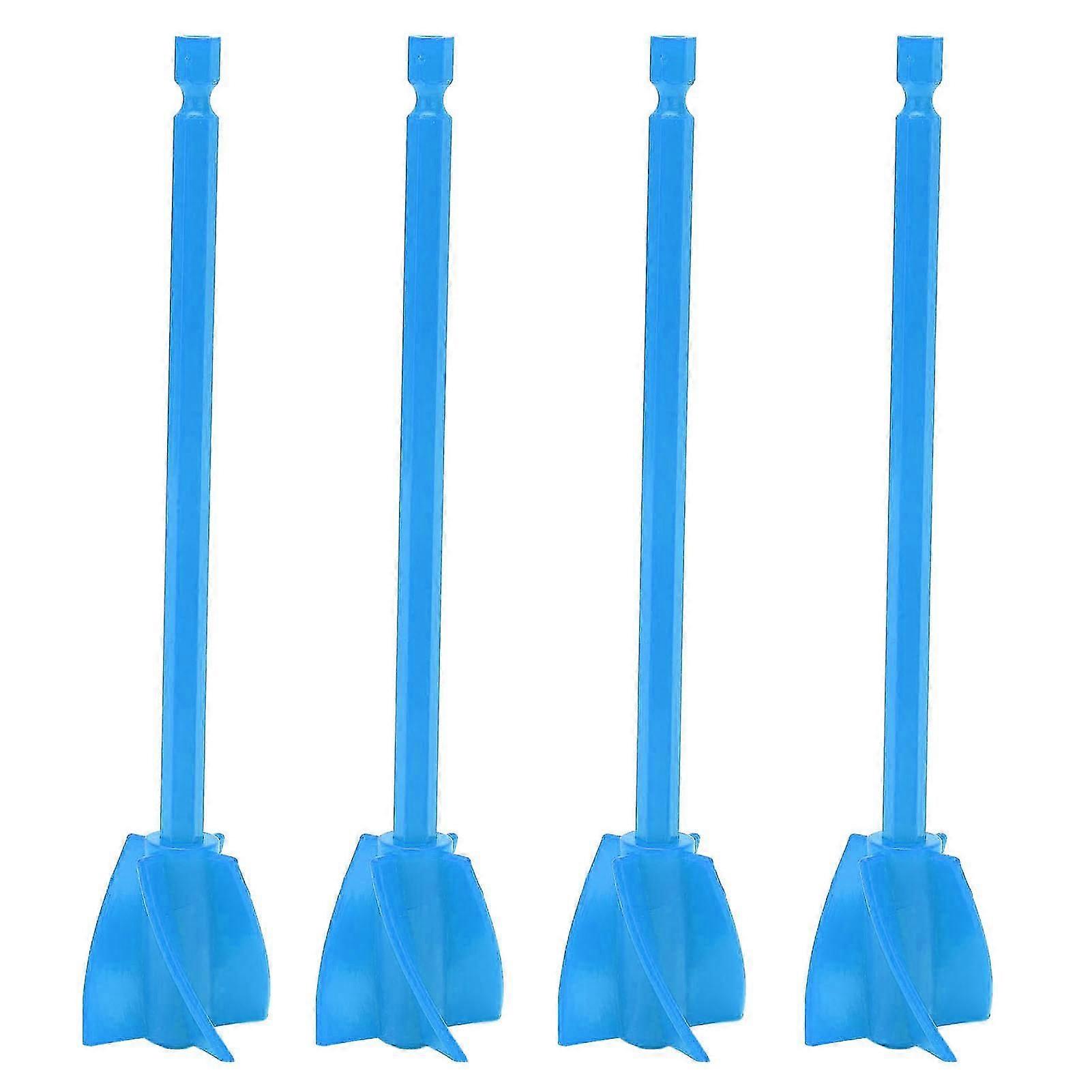 4Pcs Resin Mixer Paddles, Strong Uniform Mixing 5 Blades Reusable Paint Mixer Drill Attachment (Blue)