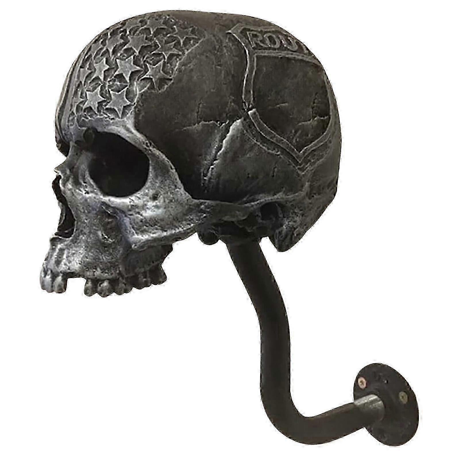Motorcycle Skull Helmet Holder Wall Mount, Multi-uses Removable Skull/beard Helmet Rack, Resin Crafts Helmet Stand FT