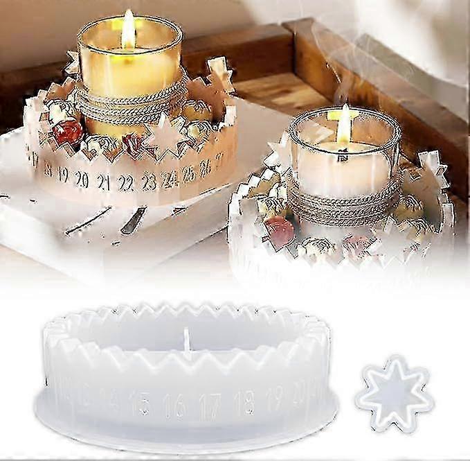 Silicone Advent Wreath, Casting Mould, Advent Calendar, Candle Holder Mould, Advent Wreath 1-31, Plaster Moulds for Casting