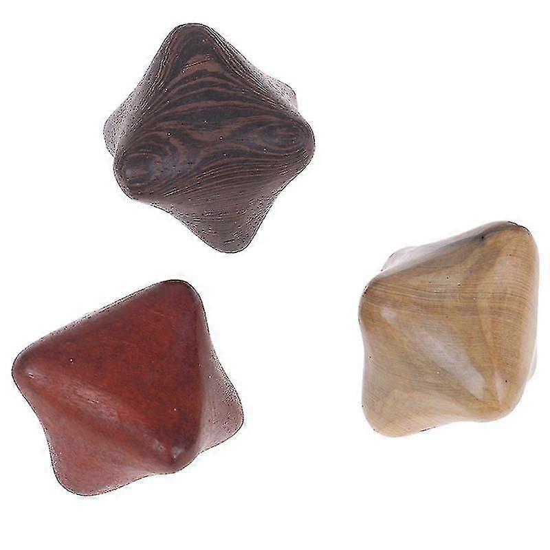3pcs Wood Roller Hands Hexagonal Acupuncture Therapy Hand Balls