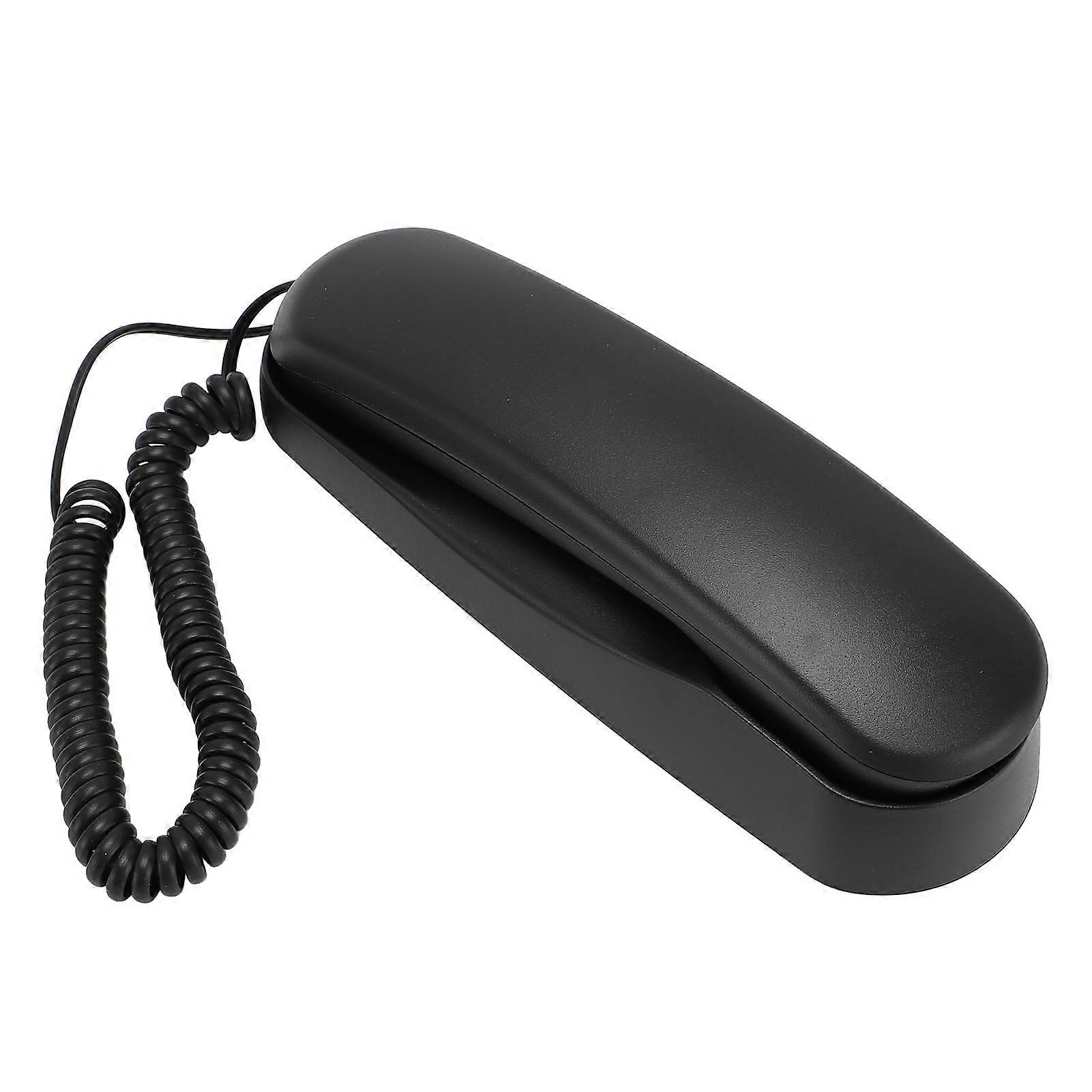 Corded Home Phone Convenient Operating Interface Retro Wall Mounted Phone for Hotel Black 