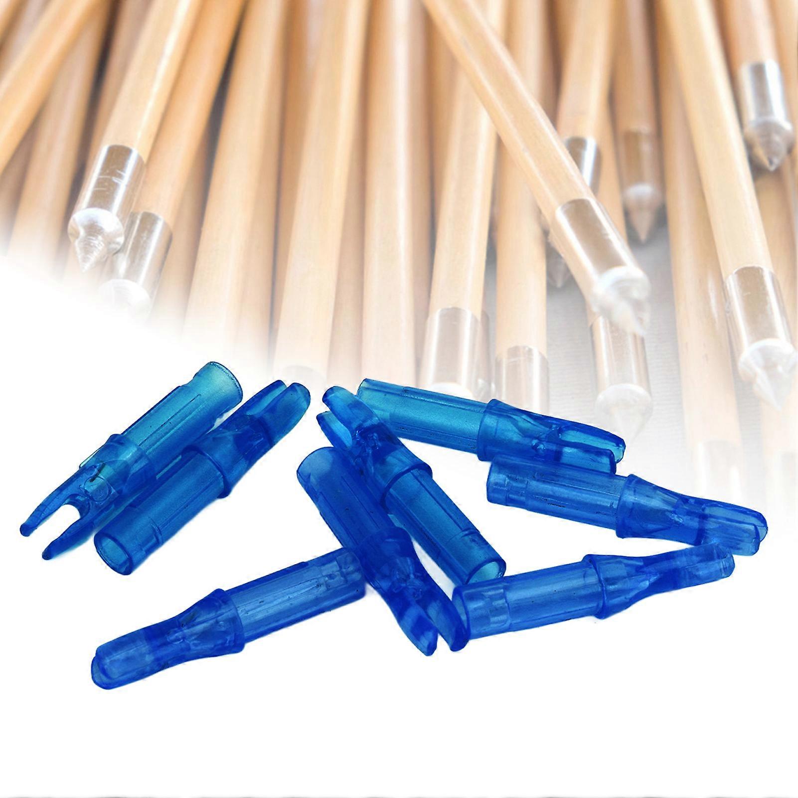 100pcs Archery Arrow Nock Durable Plastic Insert Arrow Nocks Light Weight Arrow Nocks Replacement for Archery Bow Blue 