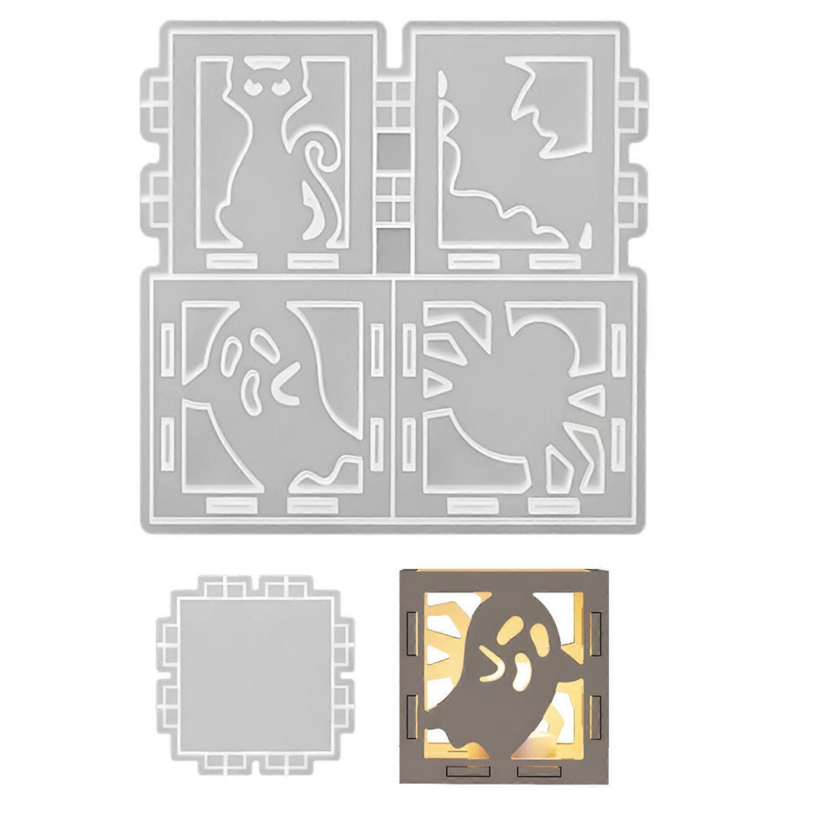 Reusable Silicone Coffin Mould Halloweens Decorations for Lanterns Candle and Crafting Projects Multicolor