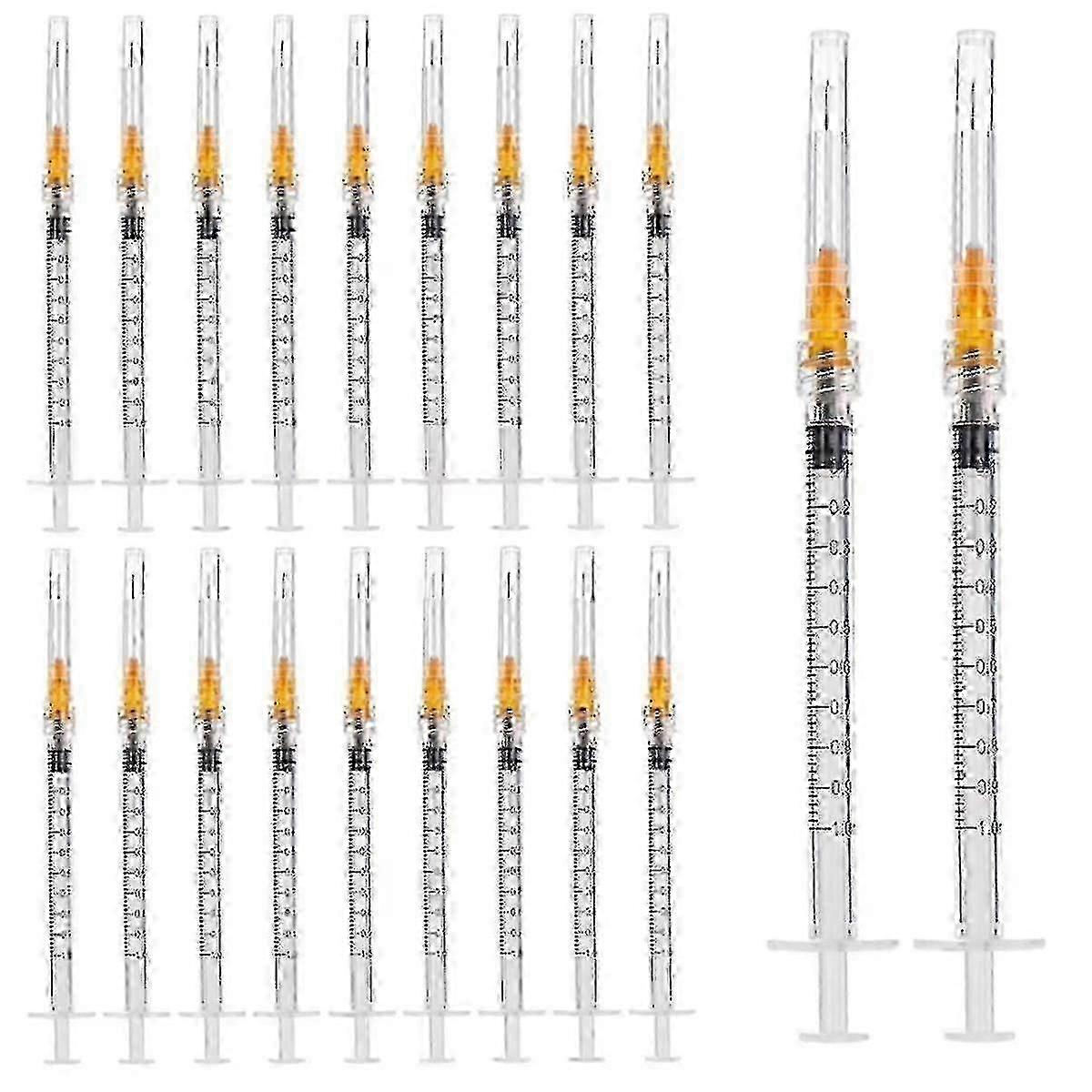 1,1 ml Spritze, 50 Stück 25G 1 Zoll Nadeln, steril einzeln verpackt Luer-Lock