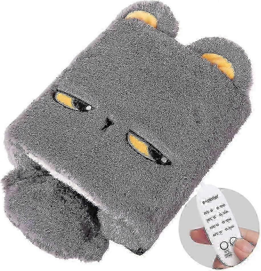 USB Heated Mouse Pad with Plush Winter Warmth, Hand Warmer with Wrist Support, Temperature Adjustable & Timing Switch Feature