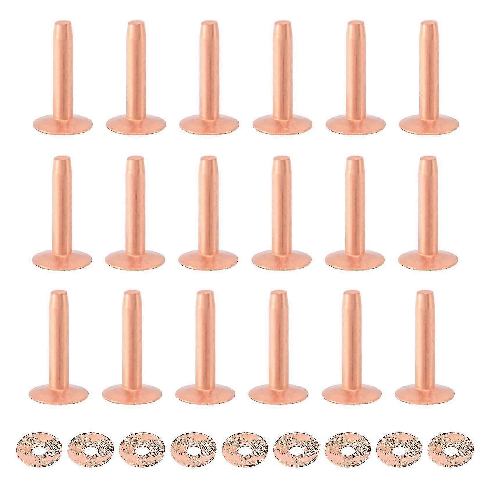 100 Sets Copper Rivets And Burrs Washers Leather Copper Rivet Fastener For Wallets Collars Leather