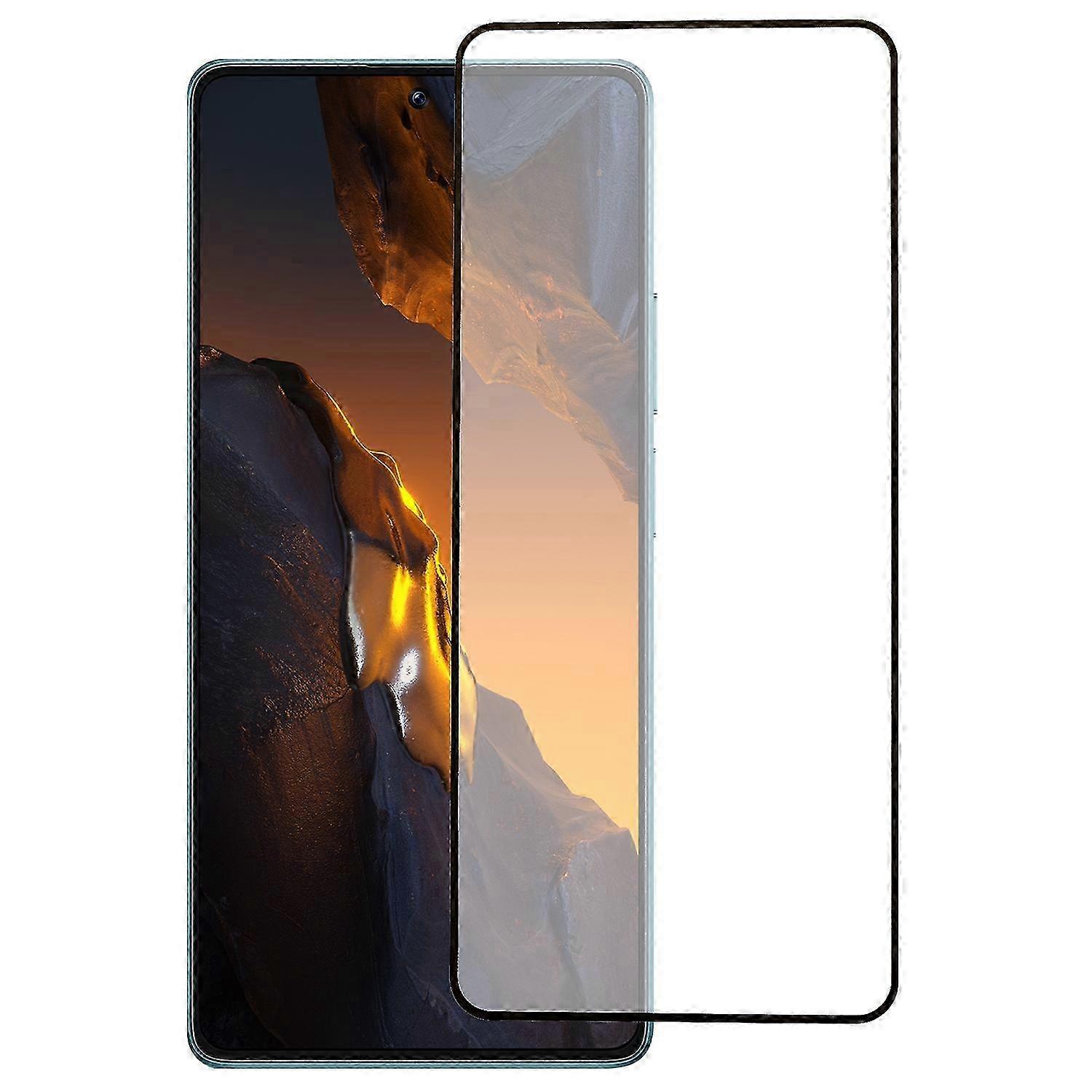 Poco F5 5G / Redmi Note 12 Turbo Full Glue Tempered Glass Screen Protector with Silk Printing