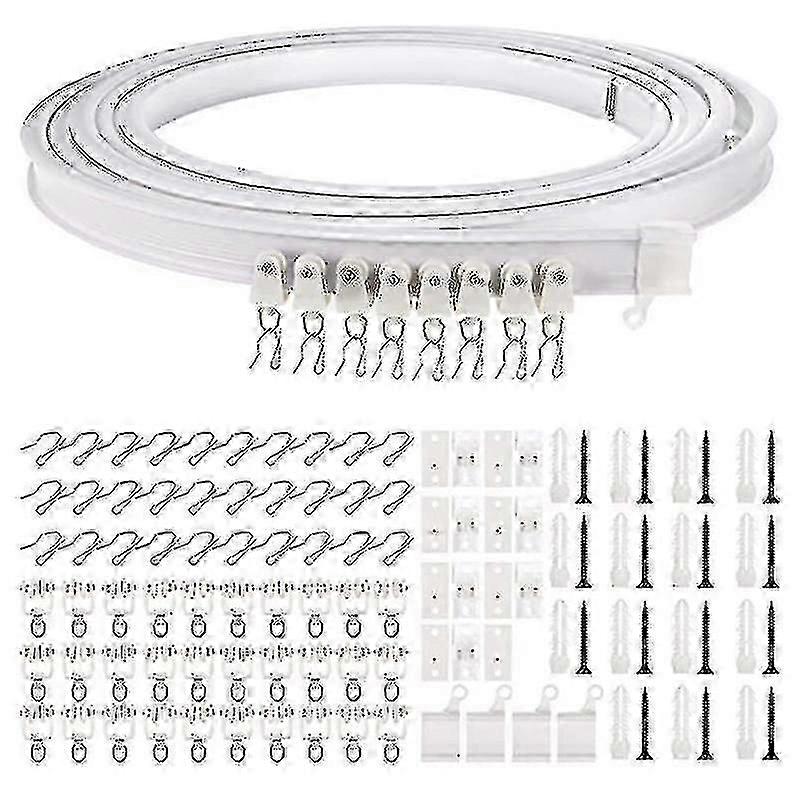 Adjustable 1-5M Bendable Ceiling Curtain Track, Curved Flexible Rail for Home Decor