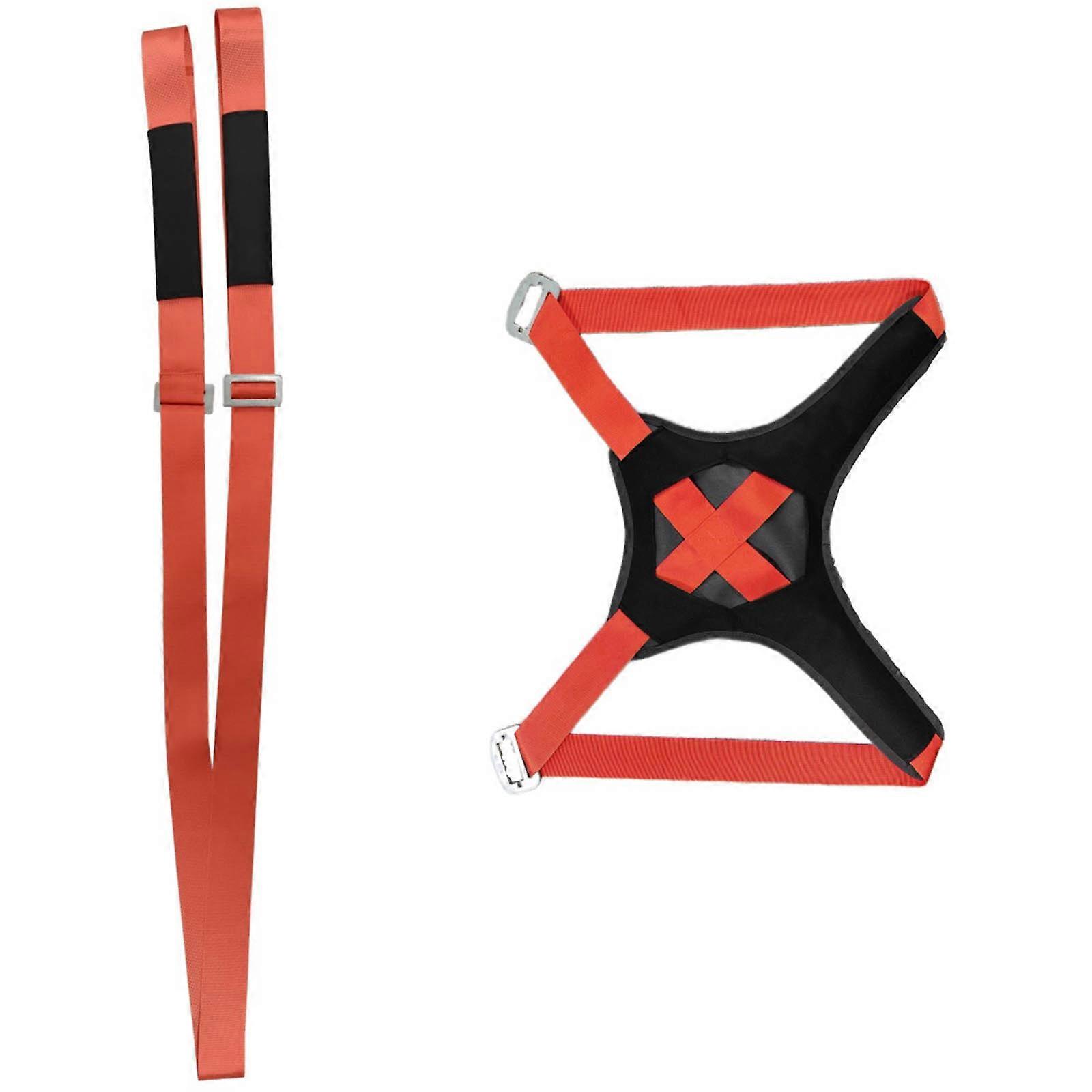 Modifiable Strong Moving Hoisting Belts Pair People Transportable Back Support Structure 800Lbs Capacity  orange red