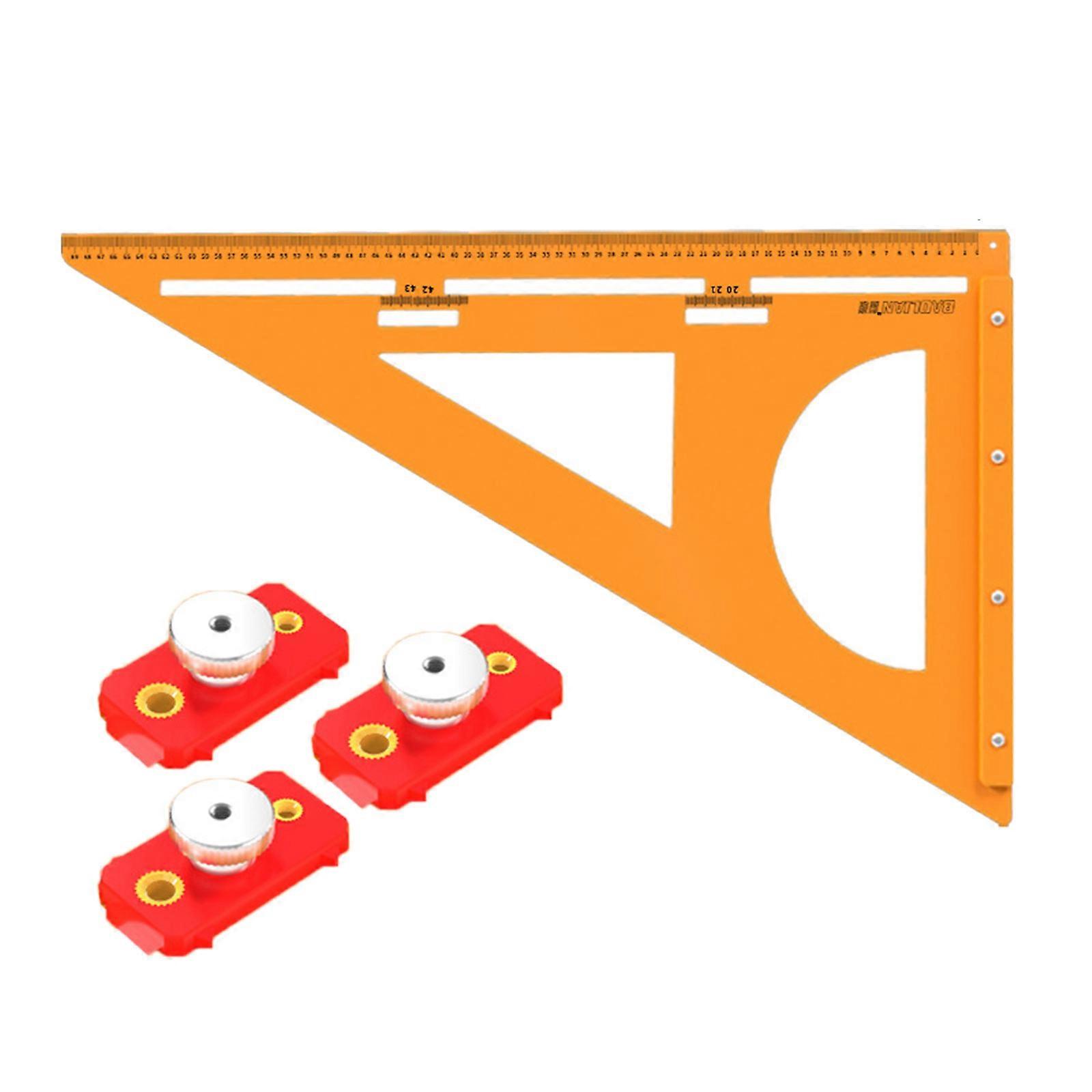 High Strengthes Insulated Phenolic Combination Triangular Rulers for Woodworking Construction and DIY Applications Multicolor