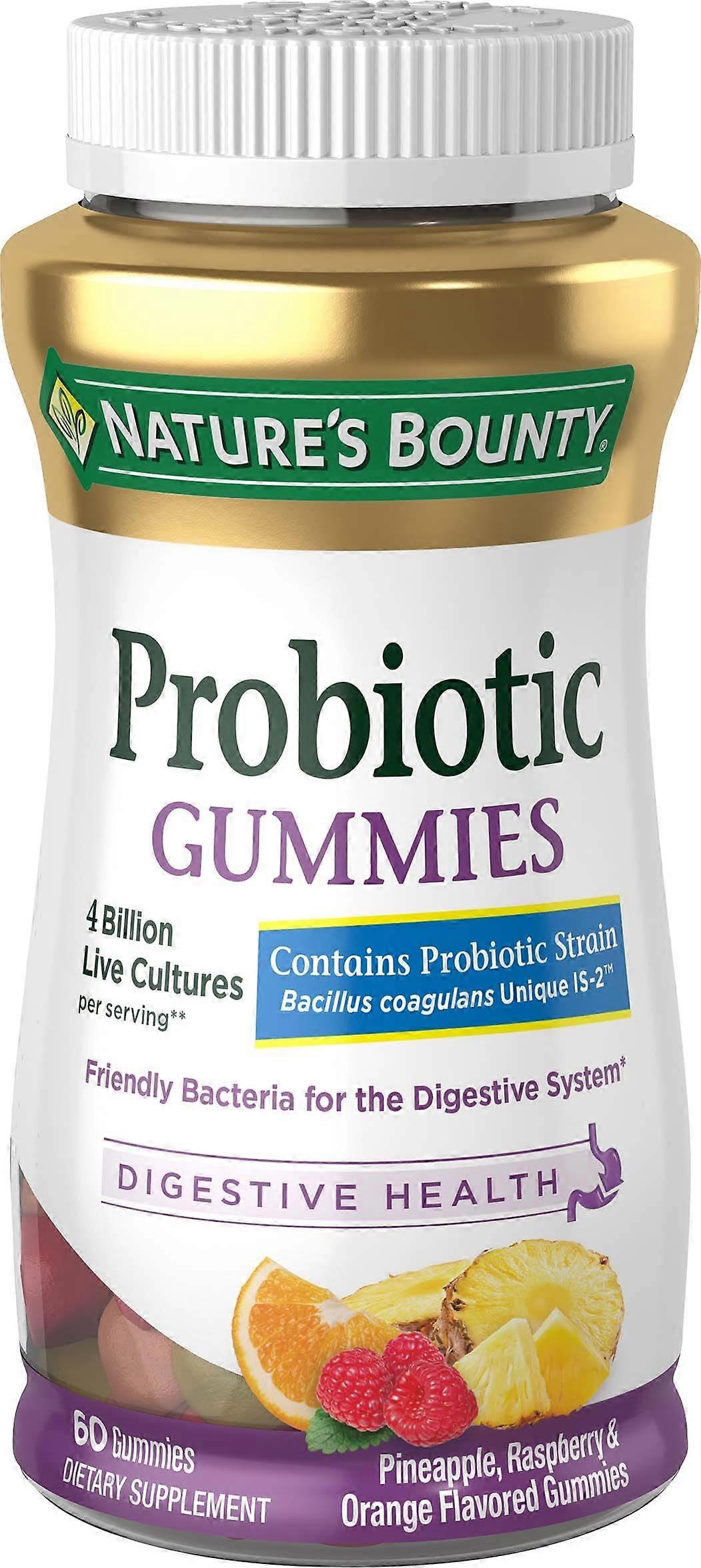 Nature's Bounty Probiotic Gummies, Multi-flavored, 60 Ea