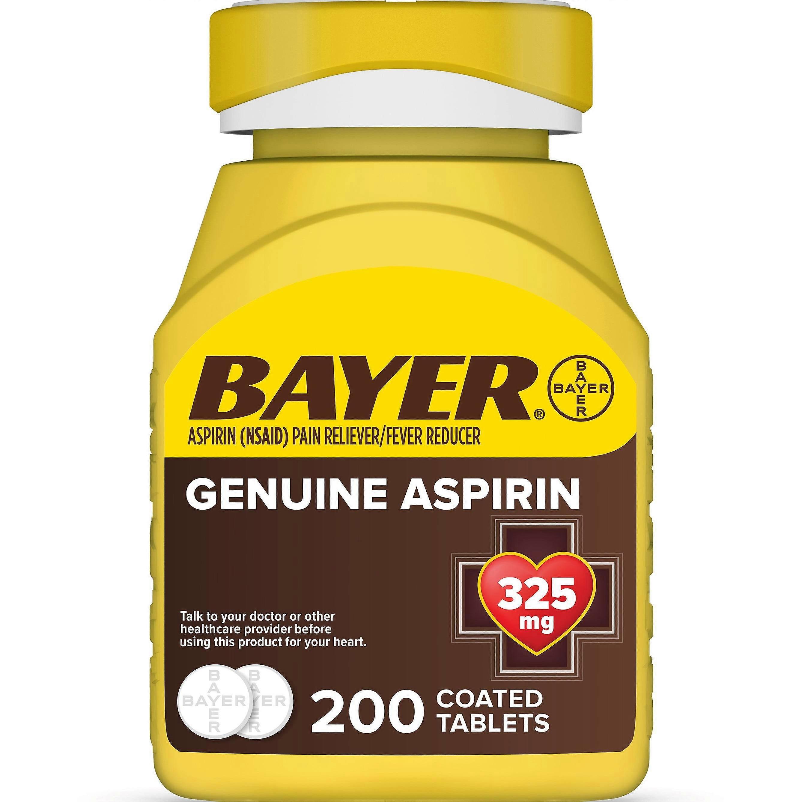 Bayer Genuine Aspirin Pain Reliever, 325 Mg, Tablets, 200 Ea
