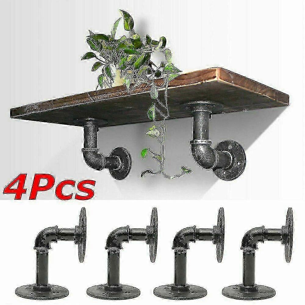 pipe shelf brackets 4x industrial iron for floating shelves