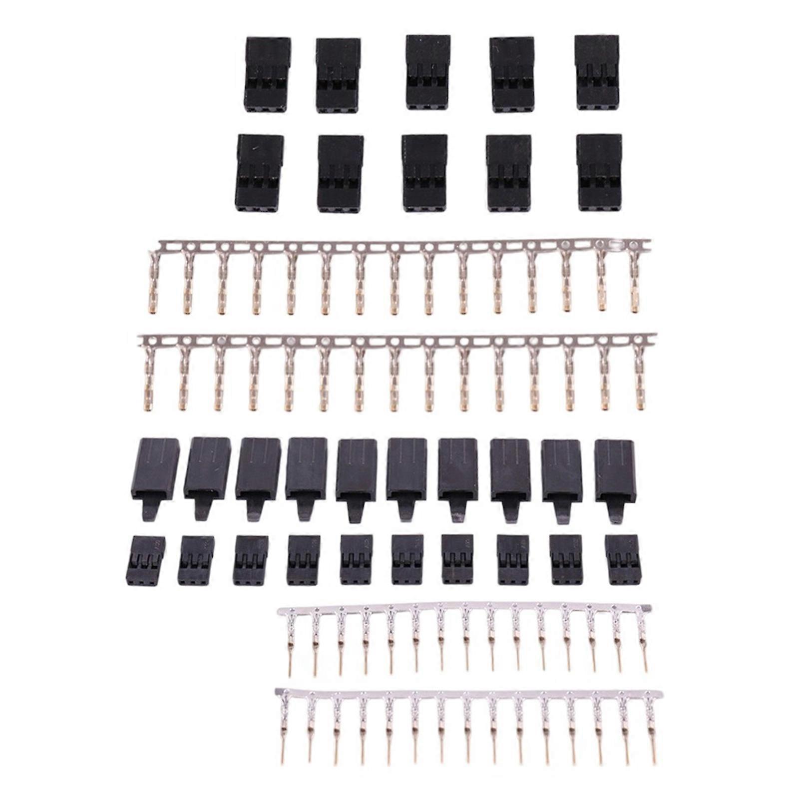 10 Pair Insulated Servo Plug Female/Male Extension Wire Terminals Crimps Pin Quick Installation Connector Transmission Multicolor