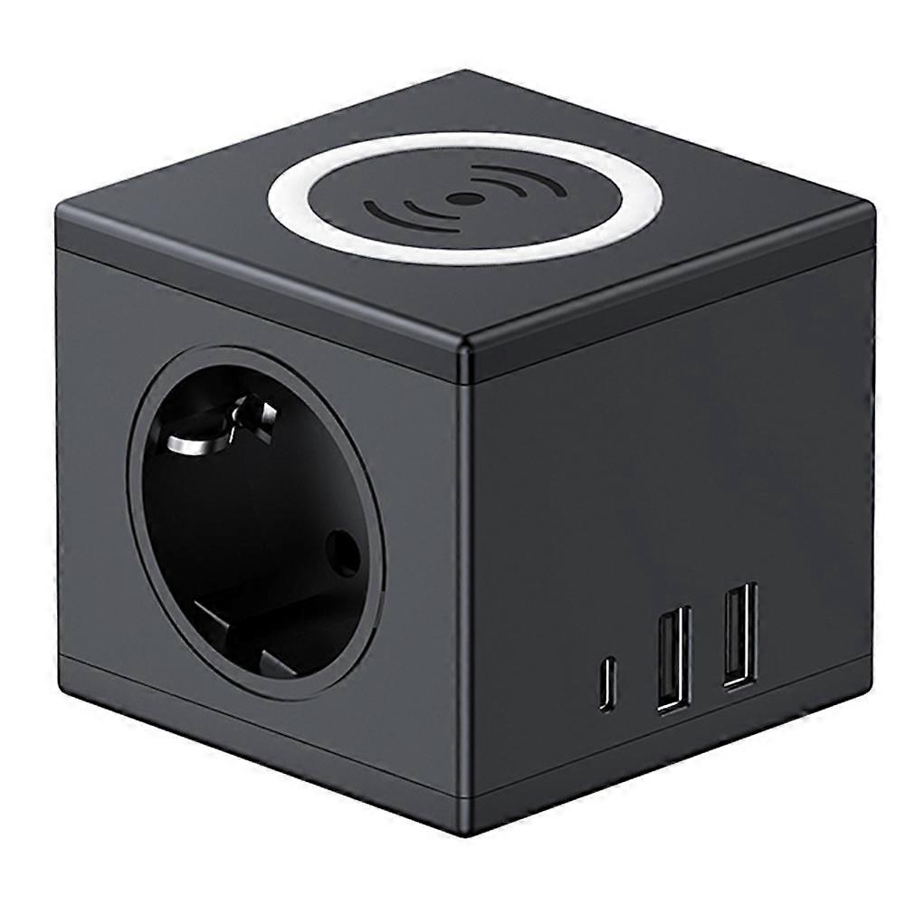 Wireless Charging Cube Socket PD15W Fast Charging (EU),B