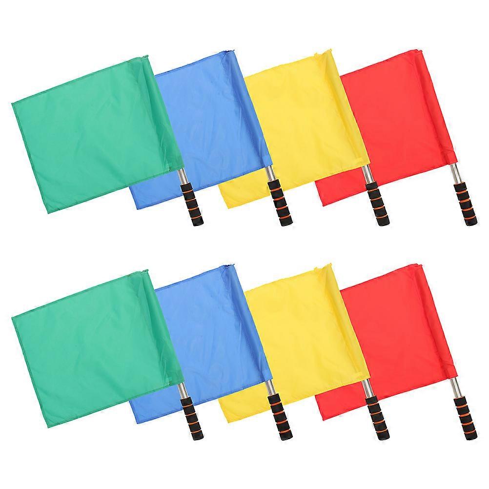 Handheld Signal Flags Portable Competition Referee Flags Traffic Direction Red 8Pcs