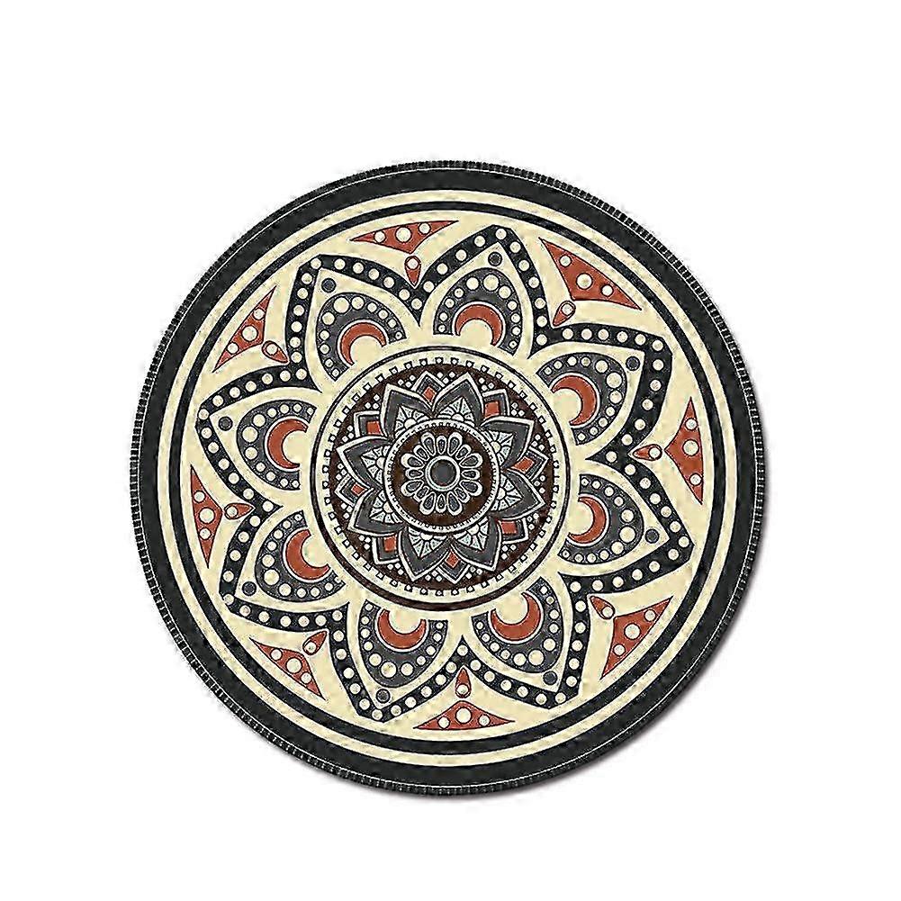 Vintage Bohemian Round Computer 3D Game Carpet Mouse Pad Mat Anti Slip Mousepad