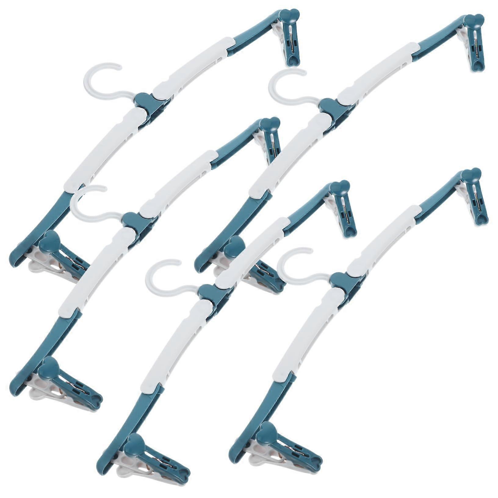 5 Pack Travel Folding Clothes Hangers with Clips Space Saving Non Slip for Shirts and Jeans