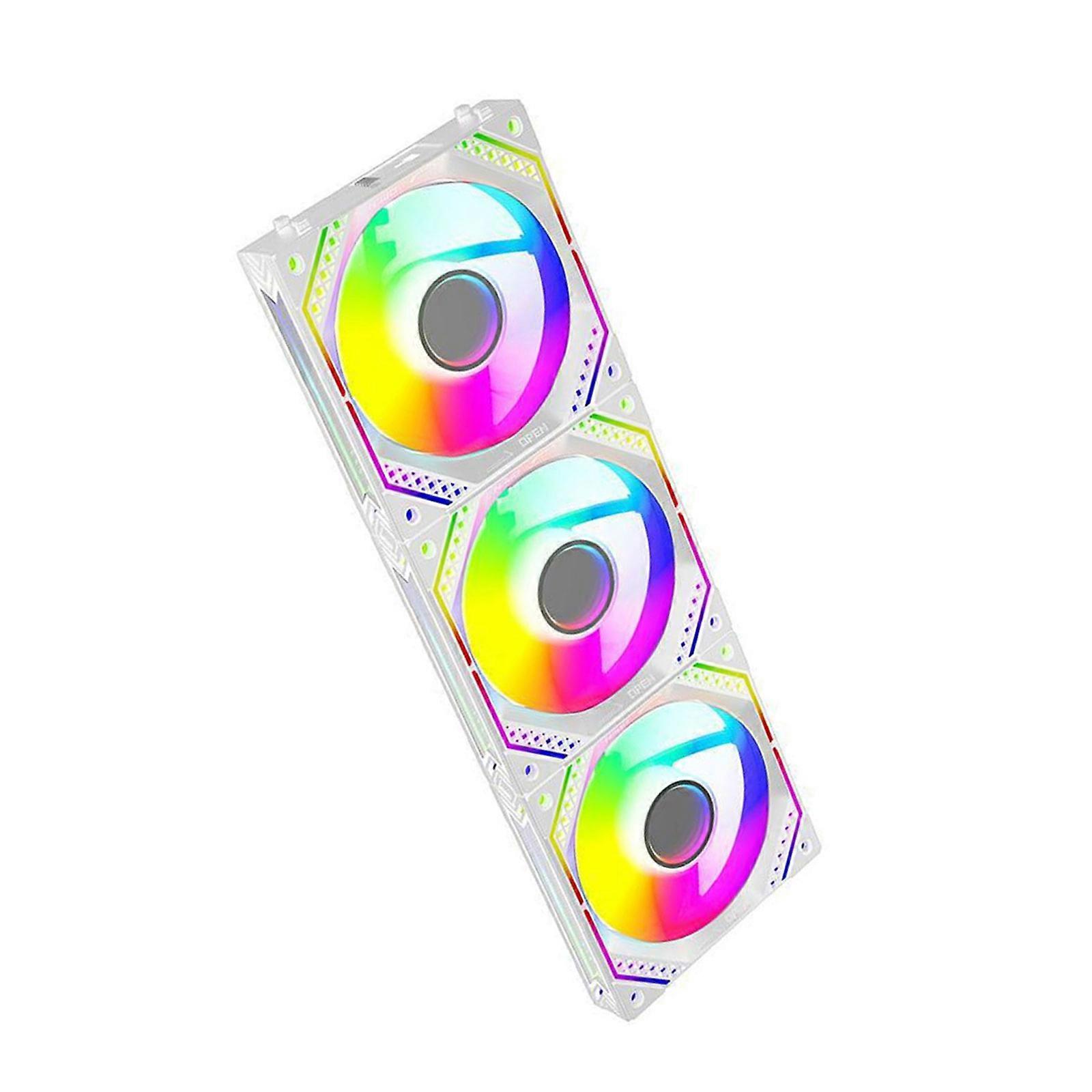 High Performances 360mm Case Fan 4Pin ARGB Fan for Computer Case, Noiseless Cooling Solution Effective Heat Dissipation  White