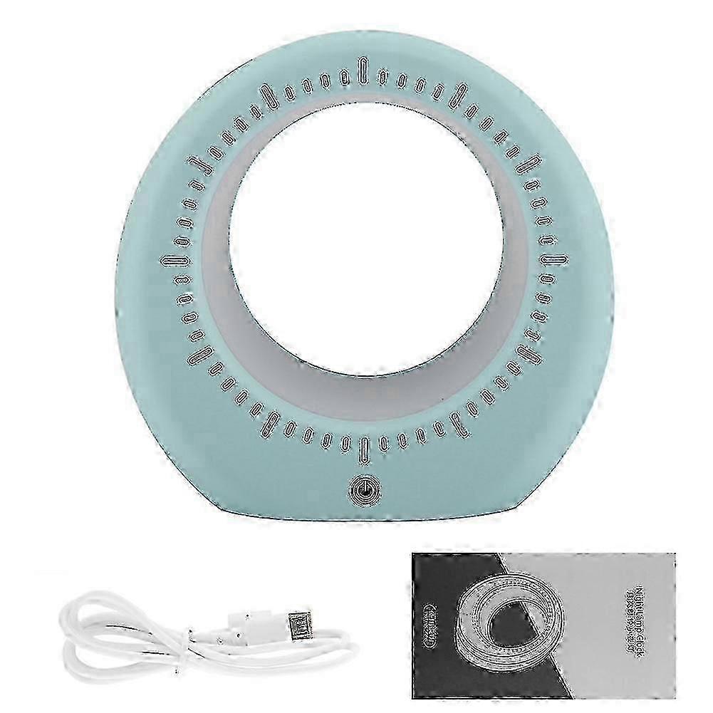 w Moon Shape Alarm Clock Rechargeable LED Display Bedside Desk Night Lamp Light (Green) Db
