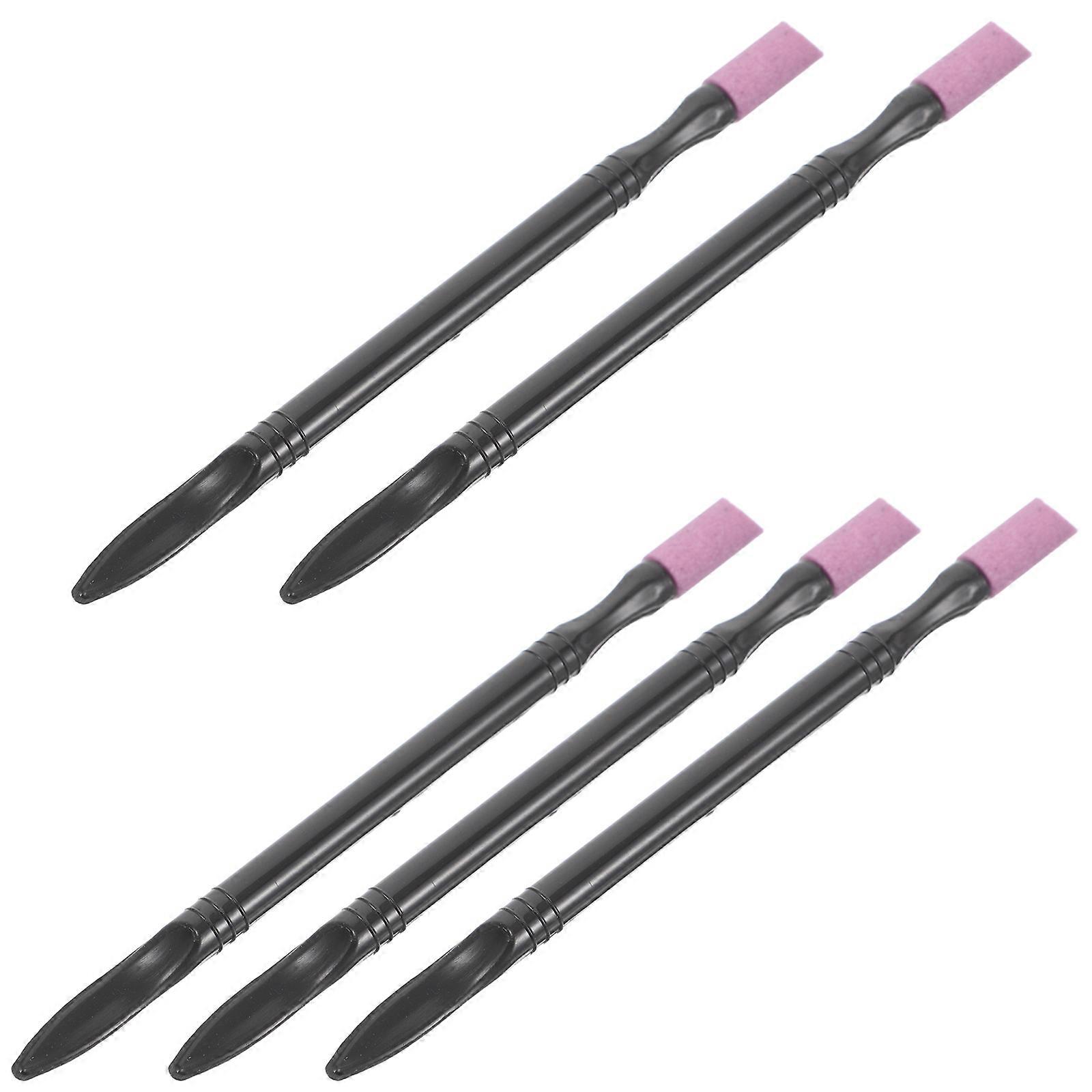Polish Nails Pen Material Manicure Tool For Professional Users Cuticle Remover 5Pack Black