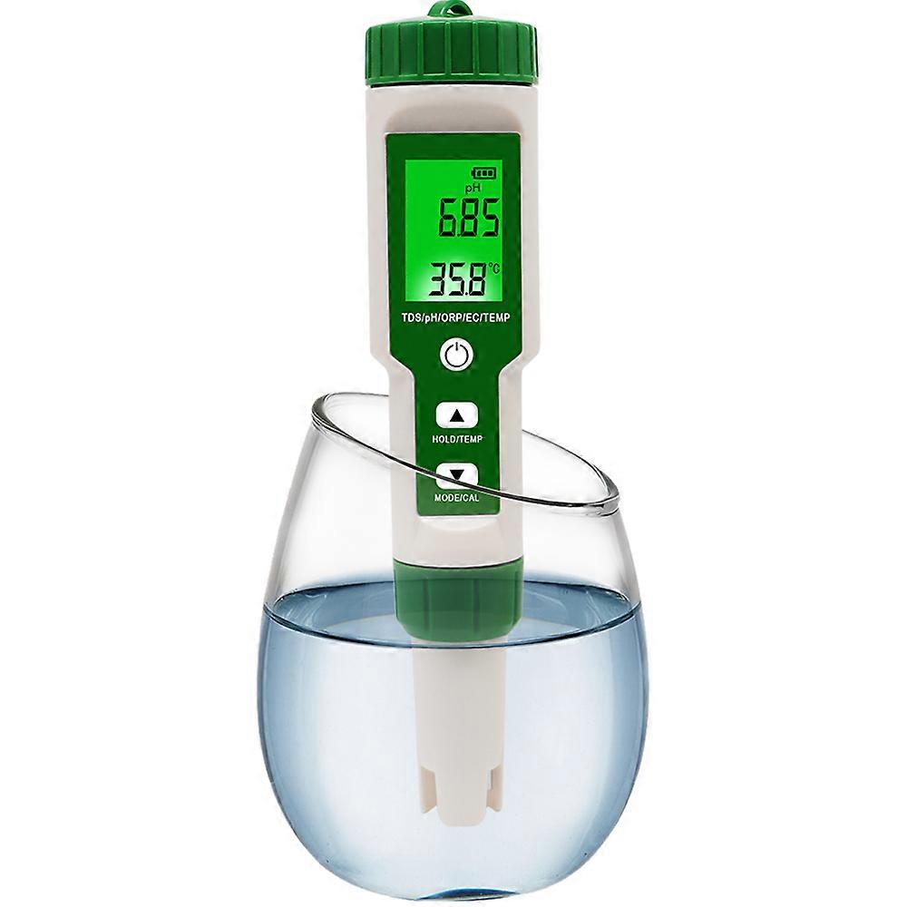 5 in 1 TDS/EC/ORP/Temperature/PH Meter Portable Water Quality Monitor Tester for Pools Drinking Water Aquariums